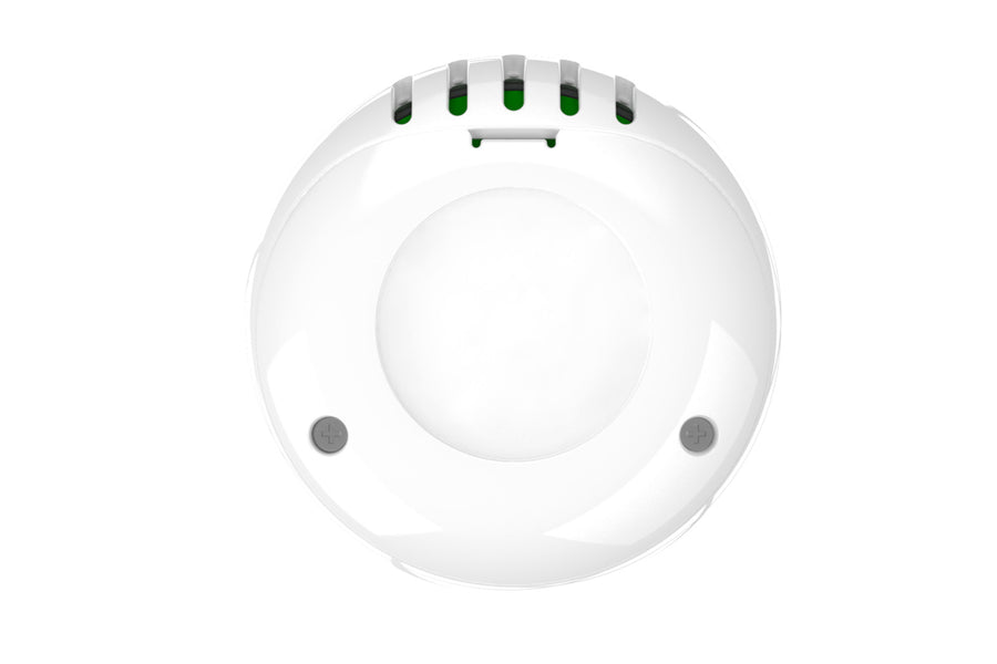 Underside of the Disc Mini Bluetooth Logger showing its battery compartment